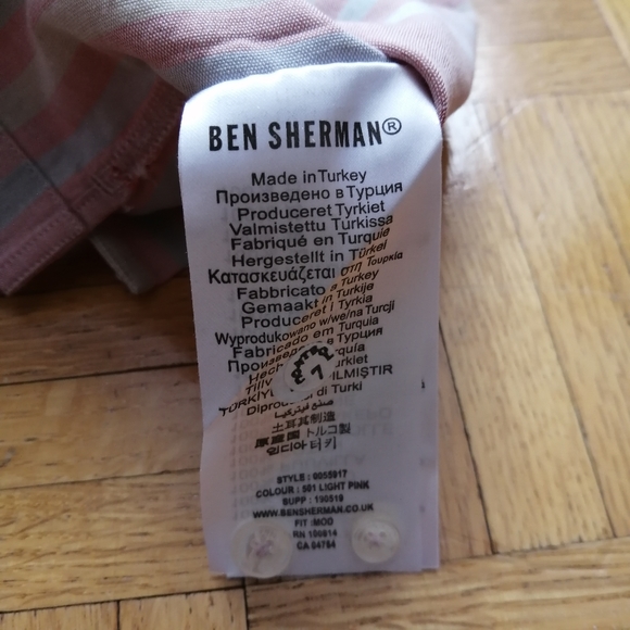 Ben Sherman The Sugarman Pink Shirt Small NWT - Picture 10 of 10
